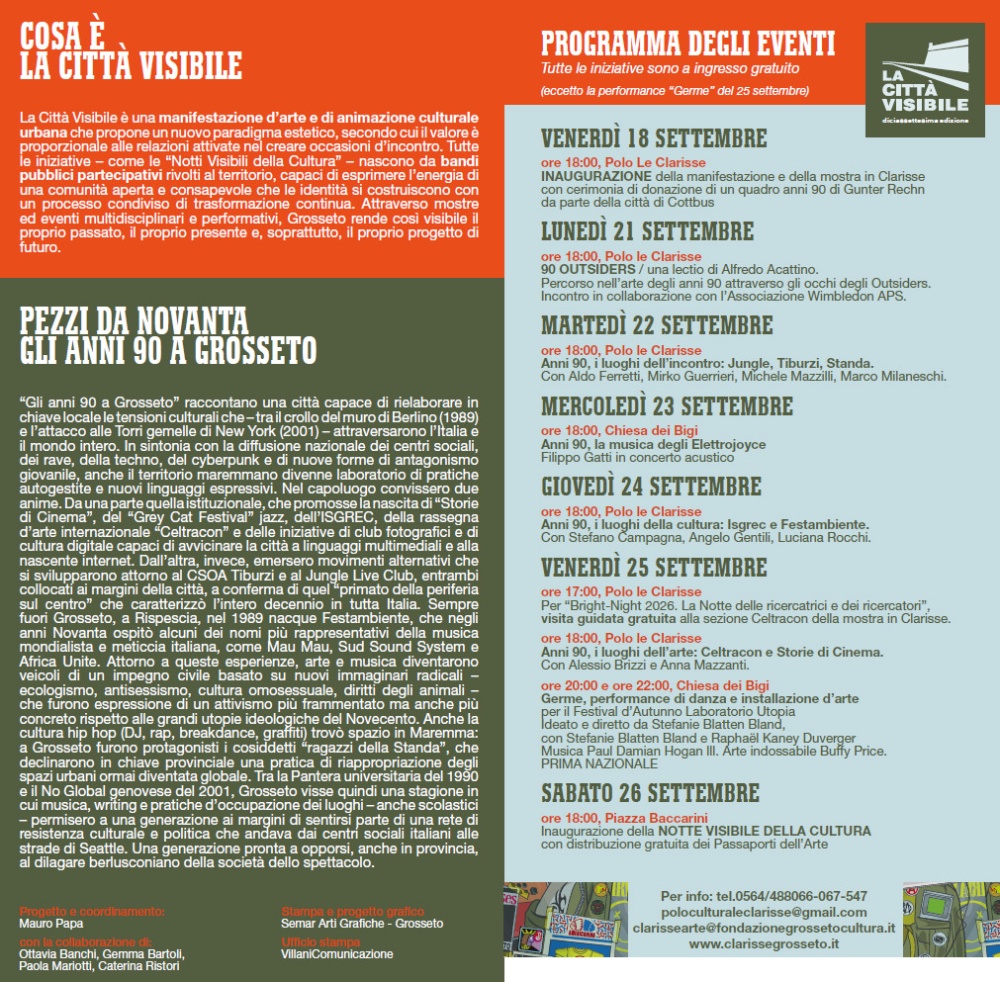 Ecco la Città Visibile 2026 e la Notte della Cultura!
