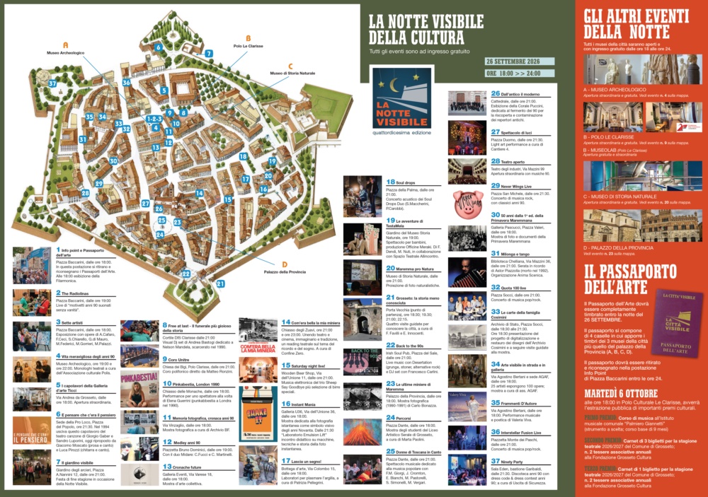 Ecco la Città Visibile 2026 e la Notte della Cultura!